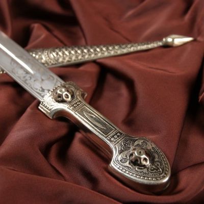 Кинжал сувенирный"Ирбис" малый (мельхиор)