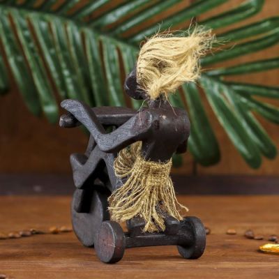 Сувенир дерево "Абориген на трехколесном велосипеде" 25 см