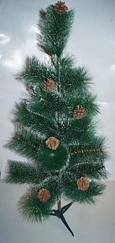 Искусственная елка с инеем на ветвях (h = 90 см) на крестовине