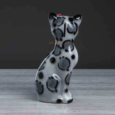 Копилка "Даша", глянец, серый барс, 27 см