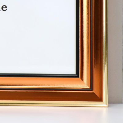 Фоторамка пластик 30х40 см "Медь с чёрными полосами" 46,8х36,8х2 см