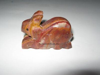 Фигурка из оникса "Кролик" №3 (средний) h=5см, длина-6см