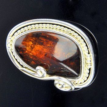 Брошь-кулон Янтарь "Солнечная фантазия" арт.ЯК-278