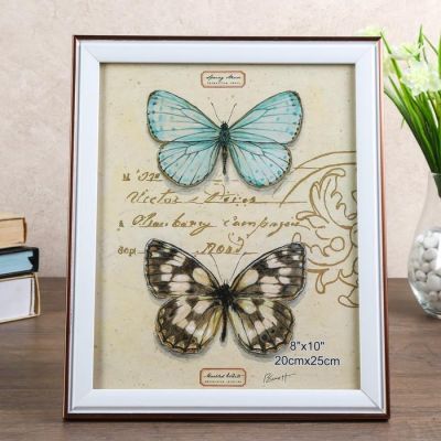 Фоторамка пластик 20х25 см "Доминика" белая с золотым обрамлением 27,5х22,5 см