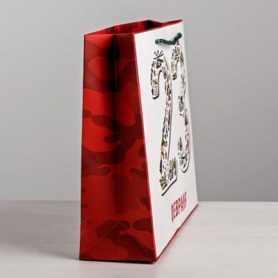 Пакет ламинированный горизонтальный «23 февраля», MS 23 × 18 × 10 см