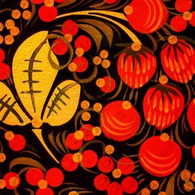 Тарелка «Земляничка», 15-17×0,5 см, хохлома