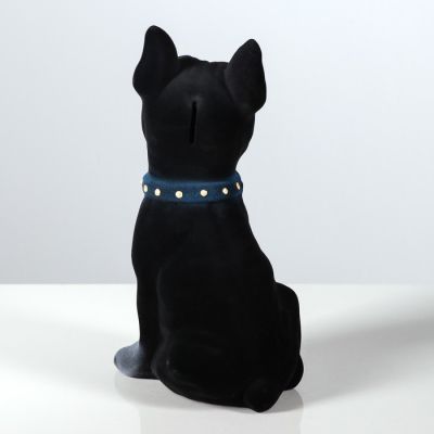 Копилка "Собака Боксёр", флок, чёрный цвет, 33 см