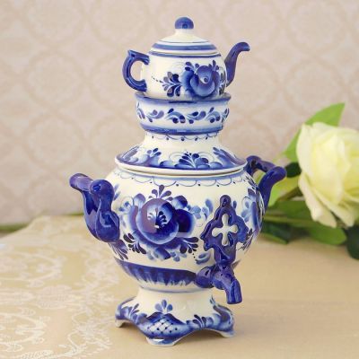 Сувенир «Самовар», 23 см, гжель