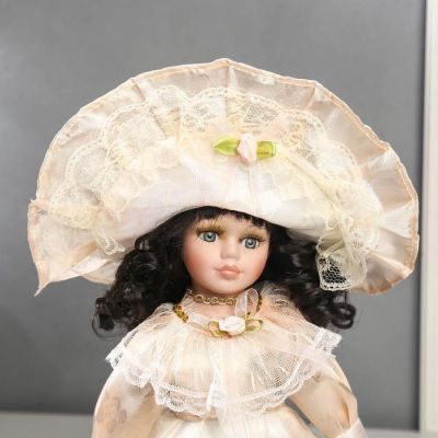 Кукла коллекционная керамика "Маленькая мисс в нежно-розовом платье" 30 см