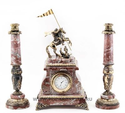 Часы "Георгий Победоносец" с подсвечниками №10