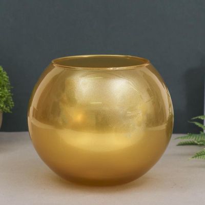 Ваза "Лиголюкс" шаровая золото, 16х18 см 3 л