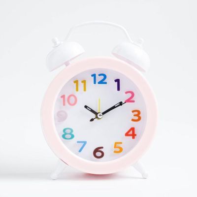 Будильник "Гармония", дискретный ход, d=10 см, 14 х 12.5 см, розовый