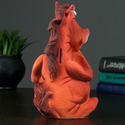 Копилка "Лошадь №2" рыжая  15х14х23см