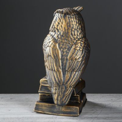 Копилка "Сова на книгах", бронзовый цвет, 30 см,