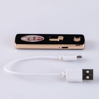 Зажигалка электронная "Девушки в бикини", в подарочной коробке, USB, спираль, 8.4х2 с, микс