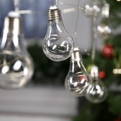 Гирлянда «Нить» 3 м с насадками «Лампочки», IP20, прозрачная нить, 100 LED, свечение мульти, 12 В