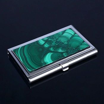 Визитница "Элит", 9,3х6 см, малахит