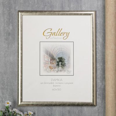 Фоторамка пластик Gallery 40х50 см 221 серебро