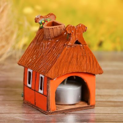 Аромалампа Домик «Конёк», 11 см, ручная работа, микс