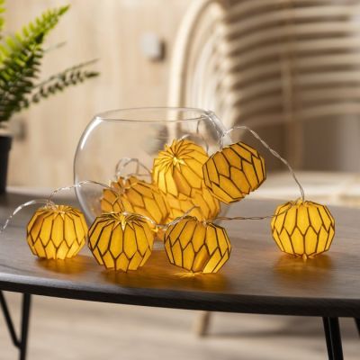 Гирлянда «Нить» 2 м с насадками «Розовый фонарик», IP20, прозрачная нить, 10 LED, свечение тёплое белое, AAх2