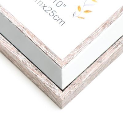 Фоторамка пластик 20х25 см "Зеркало с обводкой под дерево" 30х25,3 см