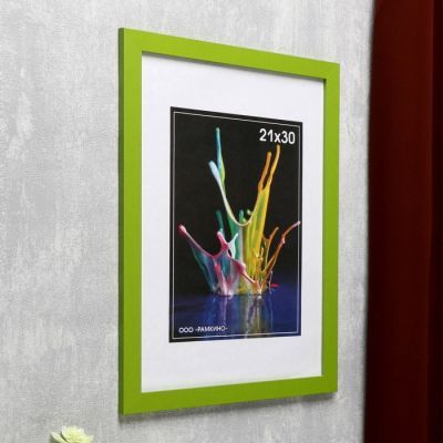 Фоторамка МДФ 21х30 см, №6, ширина 18 мм, толщина 12 мм, зелёный