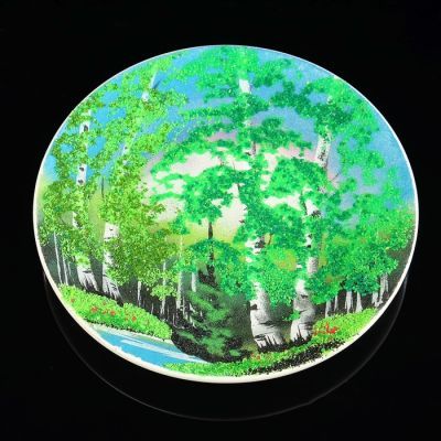 Тарелка фарфоровая "Лето", каменная крошка