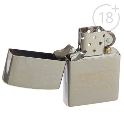 Зажигалка ZIPPO 200 Name in flame с покрытием Brushed Chrome