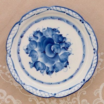 Сухарница "Идиллия", гжель, фарфор, 2с