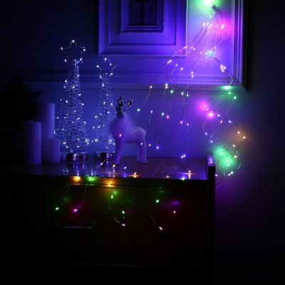 Гирлянда «Конский хвост» 10 нитей по 1 м, IP20, серебристая нить, 100 LED, свечение мульти, 12 В