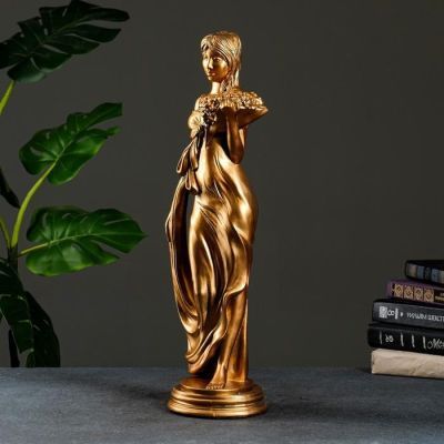 Фигура "Девушка с букетом" бронза, 20х16х55см
