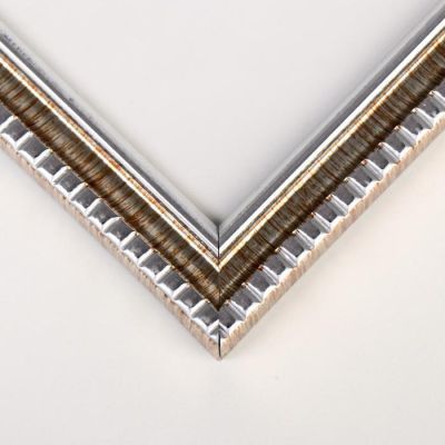 Фоторамка пластик 30х40 см "Золотая зебра с серебряной рамкой" 42,5х32,5 см