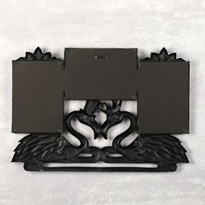 Фоторамка пластик на 3 фото 10х15 см "Фламинго" тёмное серебро 29х42 см