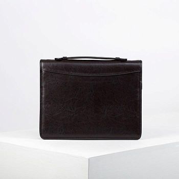 Папка деловая, отдел на молнии, цвет коричневый