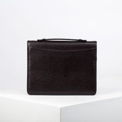 Папка деловая, отдел на молнии, цвет коричневый