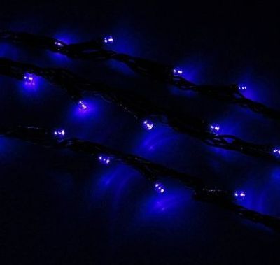 Гирлянда "Дождь" уличная (Ш:2 м, В:3 м, LED 800 шт., нить темная, синий)