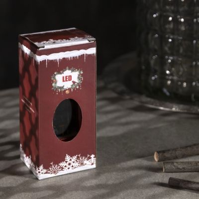 Светодиодная фигура «Ёлка в телефонной будке» 5.3 × 12 × 5.3 см, пластик, батарейки AG13х3, свечение тёплое белое