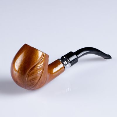 Трубка "Командор" классическая, с узором, коричневая 8х16.5х4.5 см