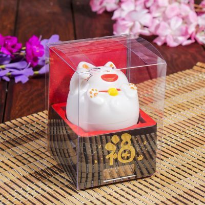 Маятник пластик от солнечной батареи "Весёлый кот Манэки-нэко" белый 10х8,5х8,5 см