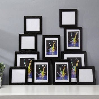 Набор фоторамок 10х10, 10х15, 15х21 см (чёрный) 11 шт