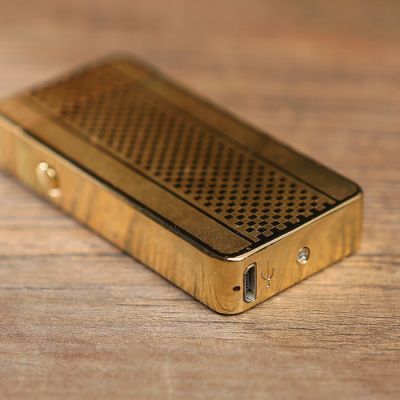 Зажигалка электронная, дуговая, USB, золотая, 7.5х12 см