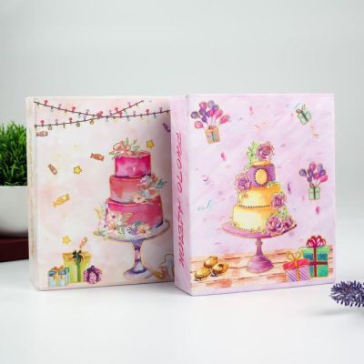 Фотоальбом на 40 фото 10х15 см "Торт" в коробке МИКС 17х14х4,5 см