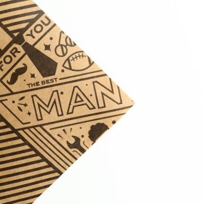 Бумага упаковочная крафтовая Man , 50 × 70 см