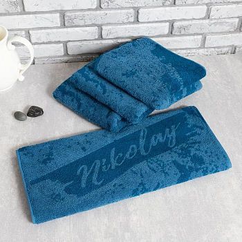 Полотенце именное махровое Этель "Николай" 50х90см, 100% хлопок, 420гр/м2