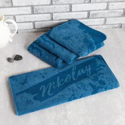 Полотенце именное махровое Этель "Николай" 50х90см, 100% хлопок, 420гр/м2