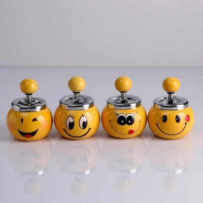 Пепельница бездымная  "Смайлик", микс, 14х11 см
