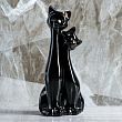 Копилка "Кошка и кот", покрытие глазурь, чёрная, 31 см