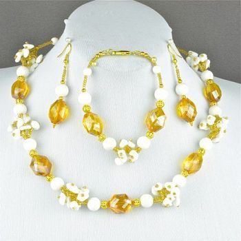 Комплект Агат, хрусталь, кахолонг "Эрика" арт.ВАС-1076