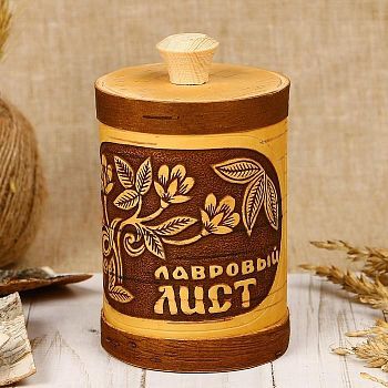 Туес «Веточка», лавровый лист, D=9 см