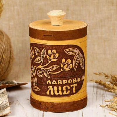 Туес «Веточка», лавровый лист, D=9 см